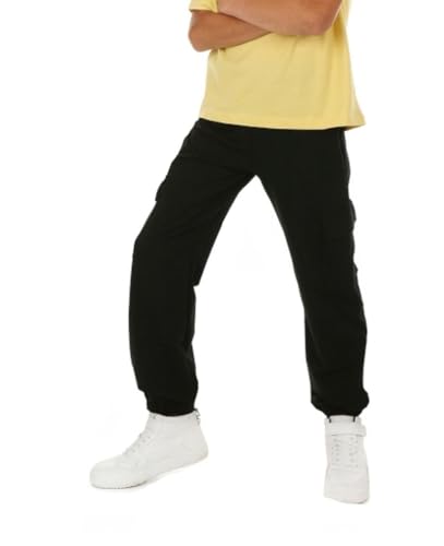 Dykmod Camouflage Jungen Hose für Kinder Jungs Jogginghose mit Taschen Cargohose Militär hk387 Schwarz 152 von Dykmod