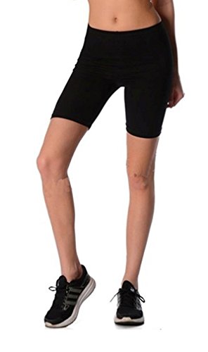 Dykmod Damen Kurze Leggings Shorts Sport Radlerhose mf45, Schwarz, 42 (XL) von Dykmod