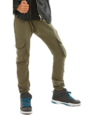 Dykmod Jungen Jogginghose Cargohose für Kinder Hose Jungs mit Taschen hk392 Khaki 146 von Dykmod