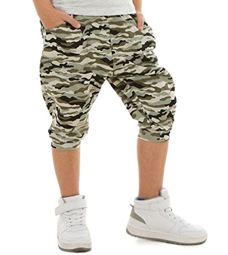Dykmod Jungen Kurze Hose 3/4 Caprihose Camouflage Shorts Sommer Baggy Jogginghose hk334 152-158 Camouflage von Dykmod