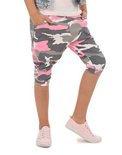 Dykmod Mädchen 3/4 Caprihose Camouflage Sommer Kurz Hose Muster hk325 116-122 Rosa von Dykmod