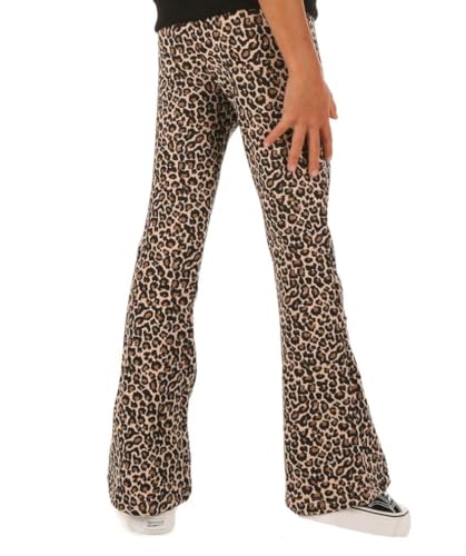 Dykmod Mädchen Ausgestellte Leggings Schlaghose Aufdrucke Leo Bootcut Leoparden Hose hk431 122 Leo Braun von Dykmod