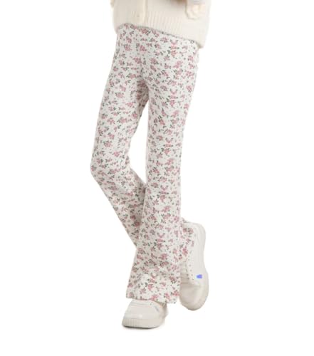Dykmod Mädchen Ausgestellte Leggings Schlaghose Aufdrucke Leo Bootcut Leoparden Hose hk431 134 Blumen von Dykmod