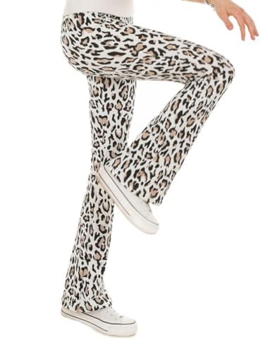 Dykmod Mädchen Ausgestellte Leggings Schlaghose Aufdrucke Leo Bootcut Leoparden Hose hk431 134 Leo von Dykmod