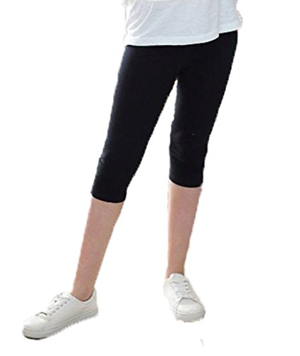 Dykmod Mädchen 3/4 Leggings Capri Caprihose fur Kinder hk330 152-158 Schwarz von Dykmod