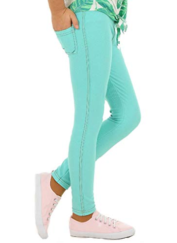 Dykmod Mädchen Frühling Leggings Leggins Jeans-Optik Look Jeggings Treggings hk135 134 Minze von Dykmod