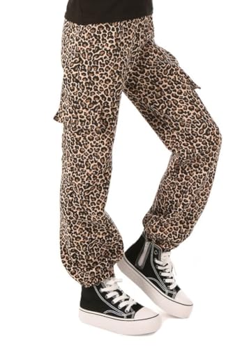 Dykmod Mädchen Hose Cargohose Weites Bein Jogginghose Freizeithose Leoparden Muster hk425 140 Leoparden von Dykmod