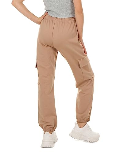 Dykmod Mädchen Hose Cargohose Weites Bein Jogginghose Freizeithose hk425 128 Beige von Dykmod