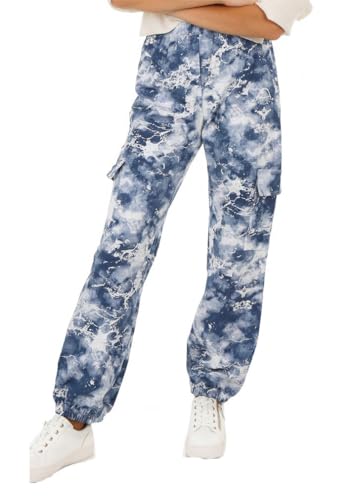 Dykmod Mädchen Hose Cargohose Weites Bein Jogginghose Freizeithose hk425 128 Marmor von Dykmod