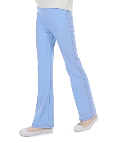 Dykmod Mädchen Hose Jeans Bootcut Ausgestellte Schlaghose für Kinder Frühling Winter Herbst Weites Bein hk408 128 Hellblau von Dykmod