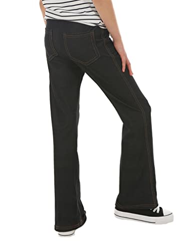 Dykmod Mädchen Hose Jeans Bootcut Ausgestellte Schlaghose für Kinder Frühling Winter Herbst Weites Bein hk408 128 Schwarz von Dykmod