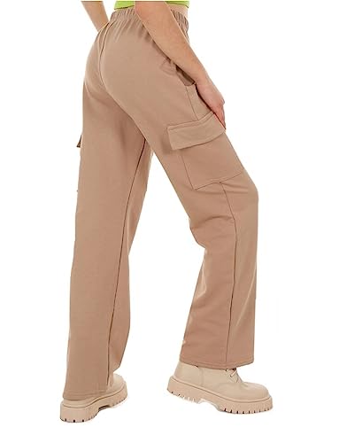 Dykmod Mädchen Hose Weites Bein Jogginghose Cargohose hk424 128 Beige von Dykmod