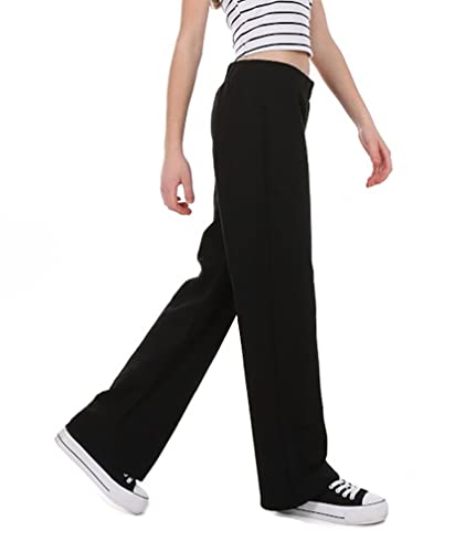 Dykmod Mädchen Hose Weites Bein Yogahose Jogginghose hk420, 122 Schwarz von Dykmod