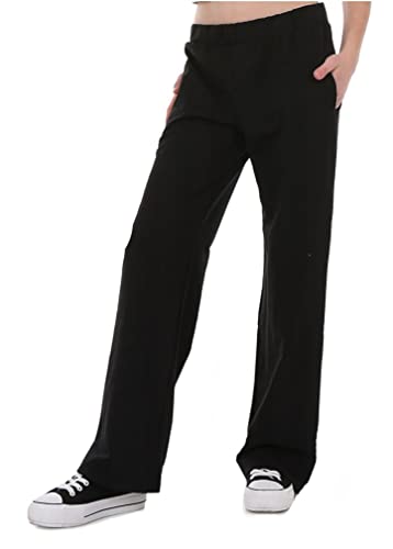 Dykmod Mädchen Hose Weites Bein Yogahose Jogginghose hk420, 122 Schwarz von Dykmod