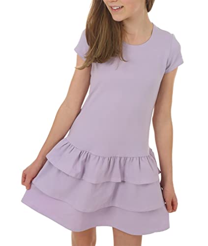 Dykmod Mädchen Kleid Falten Langarm hk272 122 Lila von Dykmod