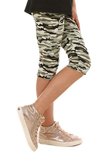 Dykmod Mädchen Leggings Capri Caprihose 3/4 Muster Blumen Camouflage hk333 152-158 Camouflage von Dykmod