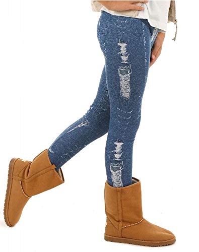 Dykmod Mädchen Warm Thermo Leggings Leggins Winter Muster Jeans Optik 116-158, Jeans-optik, 128 von Dykmod