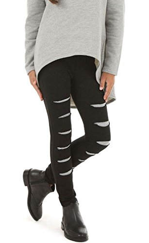 Dykmod Mädchen Leggings Leggins mit Schlitzen Kinder hk291 116 Schwarz von Dykmod