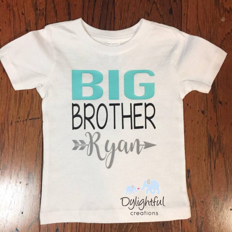 Großer Bruder Kleiner Shirt-Set Mit Namen in Mint Grün Großer Bruder Kleiner Shirt-Set Mit Namen in Mint Grün von DylightfulCreations