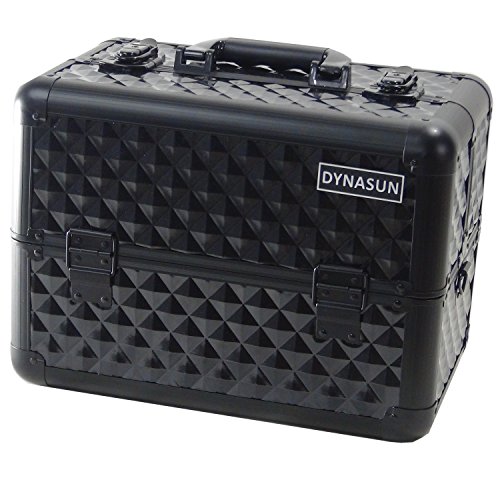 DynaSun BS36 37x23x28cm XXL Schwarz Designer Profi Beautycase Schminkkoffer Kosmetikkoffer Schmuckfach Beauty Case Reise Box von DynaSun