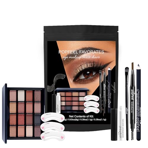 Dynaeuty All in One Make Up Set, Professionelles Make-up Sets, komplettes Starter-Kosmetik-Set, mit Lidschatten-Palette, Mascara, Augenbrauenstift, Pinsel, Für Frauen Mädchen von Dynaeuty