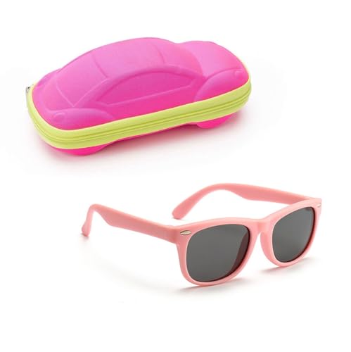 DynamiX Premium Kinder Sonnenbrille mit Etui: Polarisierte UV-Schutzgläser, flexibles Gummi. Stilvolles Set für Mädchen und Jungen. (Rosa Rahmen mit rosa Beinen & Pink Etui) … von DynamiX