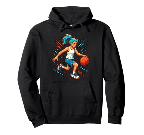 Mädchen Basketballspieler in Bewegung Grafik Kinder Mädchen Pullover Hoodie Mädchen Basketballspieler in Bewegung Grafik Kinder Mädchen Pullover Hoodie von Dynamic Basketball Girl Sporty Style Activewear