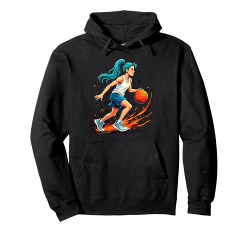 Mädchen Basketballspieler in Bewegung Grafik Kinder Mädchen Pullover Hoodie Mädchen Basketballspieler in Bewegung Grafik Kinder Mädchen Pullover Hoodie von Dynamic Basketball Girl Sporty Style Activewear