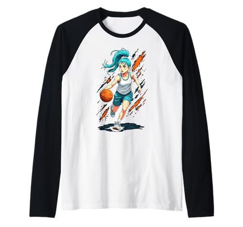 Mädchen Basketballspieler in Bewegung Grafik Kinder Mädchen Raglan Mädchen Basketballspieler in Bewegung Grafik Kinder Mädchen Raglan von Dynamic Basketball Girl Sporty Style Activewear