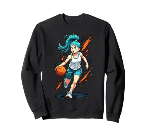 Mädchen Basketballspieler in Bewegung Grafik Kinder Mädchen Sweatshirt Mädchen Basketballspieler in Bewegung Grafik Kinder Mädchen Sweatshirt von Dynamic Basketball Girl Sporty Style Activewear