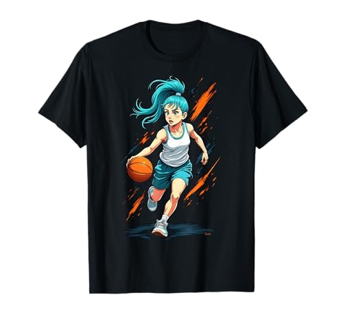 Mädchen Basketballspieler in Bewegung Grafik Kinder Mädchen T-Shirt Mädchen Basketballspieler in Bewegung Grafik Kinder Mädchen T-Shirt von Dynamic Basketball Girl Sporty Style Activewear