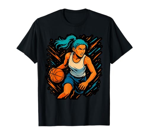 Mädchen Basketballspieler in Bewegung Grafik Kinder Mädchen T-Shirt Mädchen Basketballspieler in Bewegung Grafik Kinder Mädchen T-Shirt von Dynamic Basketball Girl Sporty Style Activewear