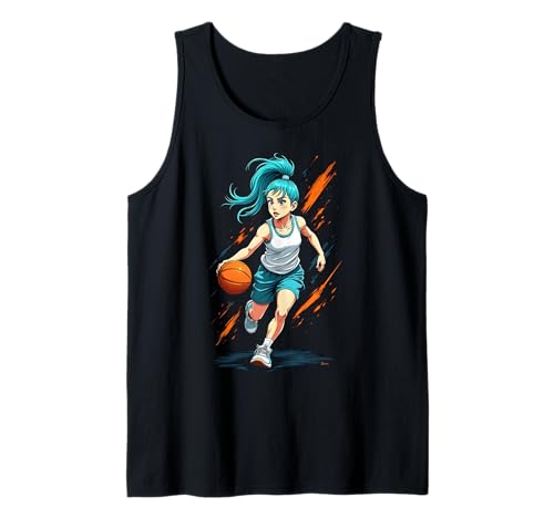 Mädchen Basketballspieler in Bewegung Grafik Kinder Mädchen Tank Top Mädchen Basketballspieler in Bewegung Grafik Kinder Mädchen Tank Top von Dynamic Basketball Girl Sporty Style Activewear