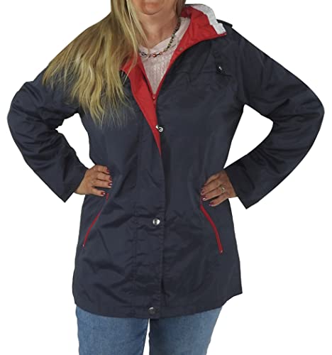 Dynamic24 Damen Übergangsjacke Outdoorjacke Kapuze Sommer Frühling Jacke leicht blau (S) von Dynamic24