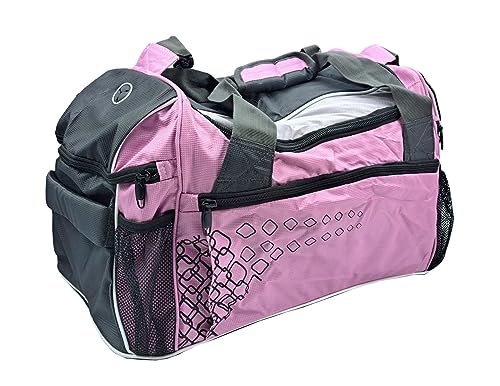 Sporttasche Fitness Trainingstasche rosa grau Sport Training Tasche Reisetasche Gym Bag Kinder Herren Damen Umhängetasche Sporttaschen faltbar Freizeittasche (Rosa) von Dynamic24