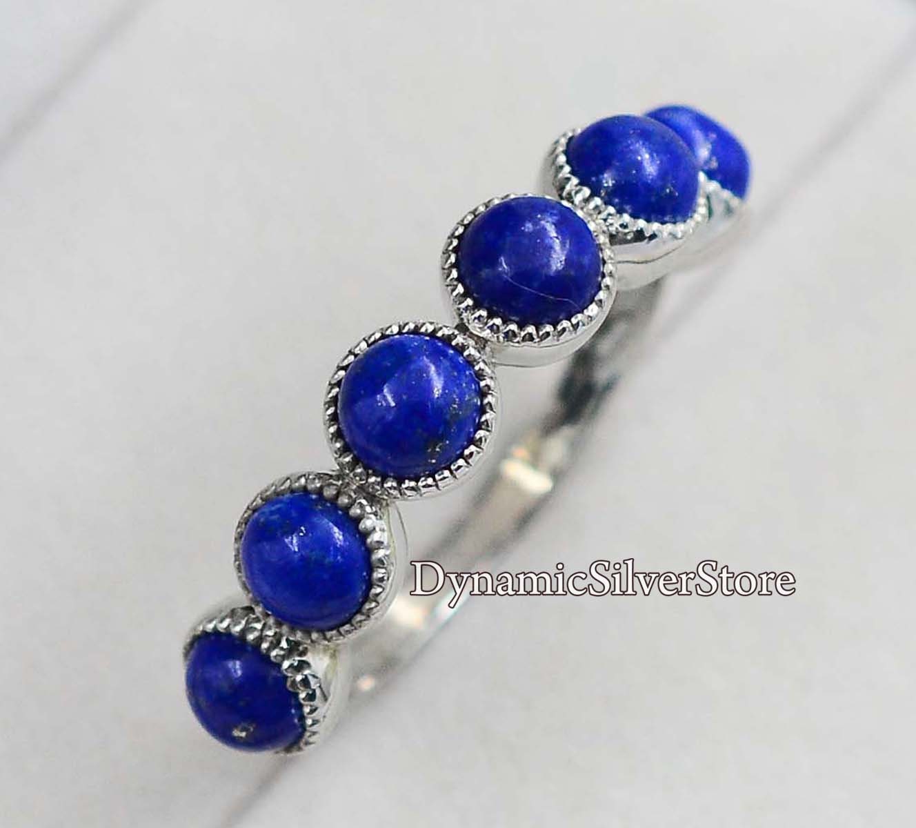 925 Sterling Silber Natürlicher Lapis Lazuli Ring Edelstein Blauer Stein Handgefertigter September Geburtsstein Frauen Geschenk Für Sie von DynamicSilverStore