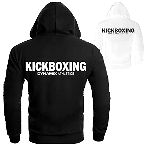 Dynamix Athletics Hoodie Kickboxing Classic - Kampfsport K1 Sport Kapuzenpullover Hoody Sweater Sweatshirt mit Kapuze für Herren (as3, Alpha, m, Regular, Regular, Schwarz) von Dynamix Athletics