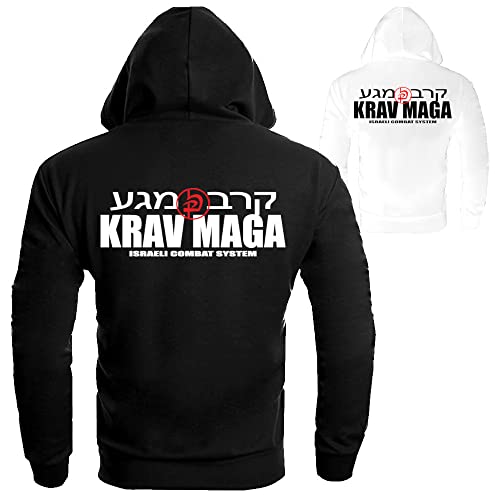 Dynamix Athletics Hoodie Krav MAGA Combat - Kampfsport Selbstverteidung Kapuzenpullover Sweater Sweatshirt mit Kapuze für Herren (as3, Alpha, l, Regular, Regular, Schwarz) von Dynamix Athletics