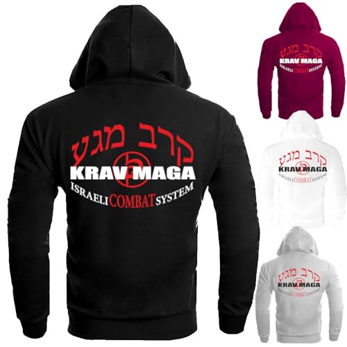 Dynamix Athletics Hoodie Krav MAGA System - Kampfsport Selbstverteidigung Kapuzenpullover Hoody Sweater Sweatshirt mit Kapuze für Herren (as3, Alpha, x_l, Regular, Regular, Schwarz) von Dynamix Athletics