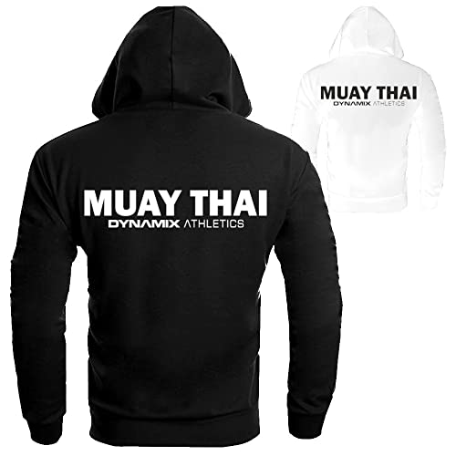 Dynamix Athletics Hoodie Muay Thai Classic - Kapuzenpullover Sweater Sweatshirt mit Kapuze für Herren Kampfsport Thaiboxen (as3, Alpha, x_l, Regular, Regular, Schwarz) von Dynamix Athletics