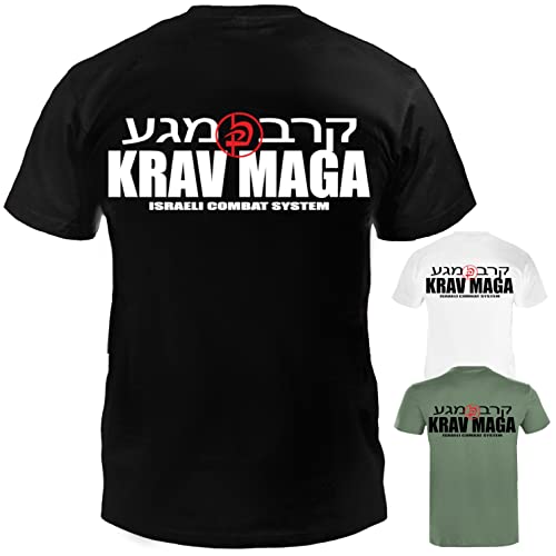 Dynamix Athletics T-Shirt Krav MAGA Combat - Kampfsport Israel Selbstverteidigung Shirt für Sport und Freizeit mit Krav-MAGA Aufdruck in 3 tollen Farben (as3, Alpha, m, Regular, Regular, Army Grün) von Dynamix Athletics