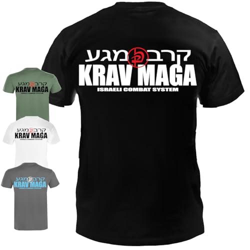 Dynamix Athletics T-Shirt Krav MAGA Combat - Kampfsport Israel Selbstverteidigung Shirt für Sport und Freizeit mit Krav-MAGA Aufdruck in 3 tollen Farben (as3, Alpha, x_l, Regular, Regular, Army Grün) von Dynamix Athletics