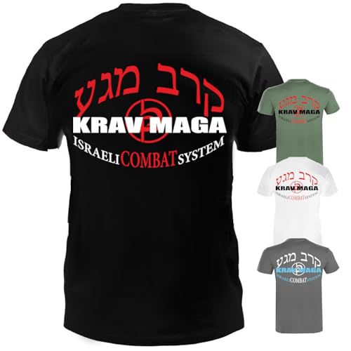 Dynamix Athletics T-Shirt Krav MAGA System - Kampfsport Selbstverteidigung Mixed Martial Arts Shirt für Sport und Freizeit in 3 tollen Farben (as3, Alpha, s, Regular, Regular, Schwarz) von Dynamix Athletics