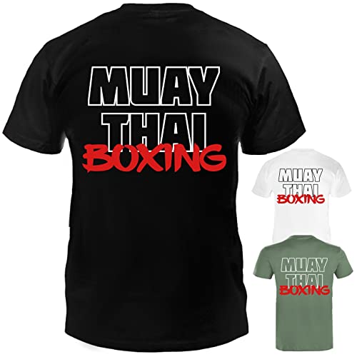 Dynamix Athletics T-Shirt Muay Thai Life - Thaiboxen Kampfsport Shirt für Sport und Freizeit mit Muay Thai Aufdruck in 3 tollen Farben (as3, Alpha, l, Regular, Regular, Army Grün) von Dynamix Athletics