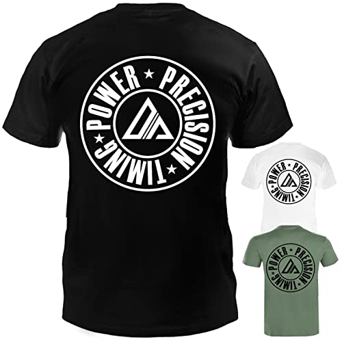 Dynamix Athletics T-Shirt PPT Power Precision Timing - Thaiboxen MMA Boxen Shirt für Sport und Freizeit mit Kampfsport Aufdruck in 3 tollen Farben (as3, Alpha, l, Regular, Regular, Weiß) von Dynamix Athletics