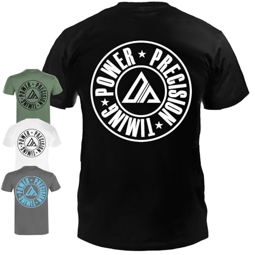 Dynamix Athletics T-Shirt PPT Power Precision Timing - Thaiboxen MMA Boxen Shirt für Sport und Freizeit mit Kampfsport Aufdruck in 3 tollen Farben (as3, Alpha, x_l, Regular, Regular, Weiß) von Dynamix Athletics