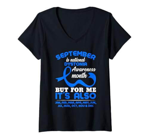 Damen September ist National Dystonia Awareness Month T-Shirt mit V-Ausschnitt Damen September ist National Dystonia Awareness Month T-Shirt mit V-Ausschnitt von Dystonia Warrior Support Dystonia Aware