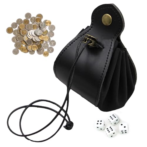 DzpKrka Spielwürfeltasche, Würfelbeutel, Game Dice Storage Artificial Leder Draw String -Tasche, Schmuck Container Board Spielen Prop -Organisation, Multi -Funktional -Karten -Begleiter für Mädchen, von DzpKrka