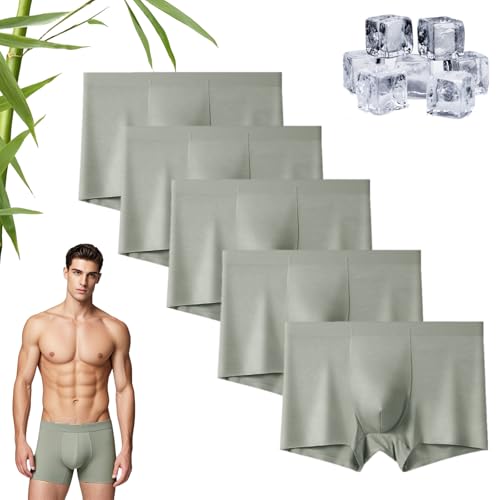 E-ALLDIR Bamboo Fiber Boxer Briefs, Boxershorts aus Bambusfasern – für ganztägigen Komfort, Bamboo Fibre Boxer Shorts(Grün, XXXL) von E-ALLDIR