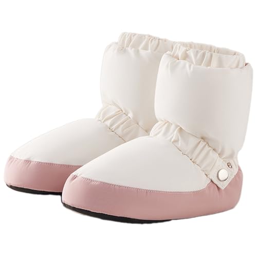 E-ALLDIR Winterwarme Tanzstiefel – Thermo-Ballettstiefel mit Verstellbarer Knöchelschnalle, Rutschfester PVC-Sohle, 80 g Seidenbaumwollfutter von E-ALLDIR